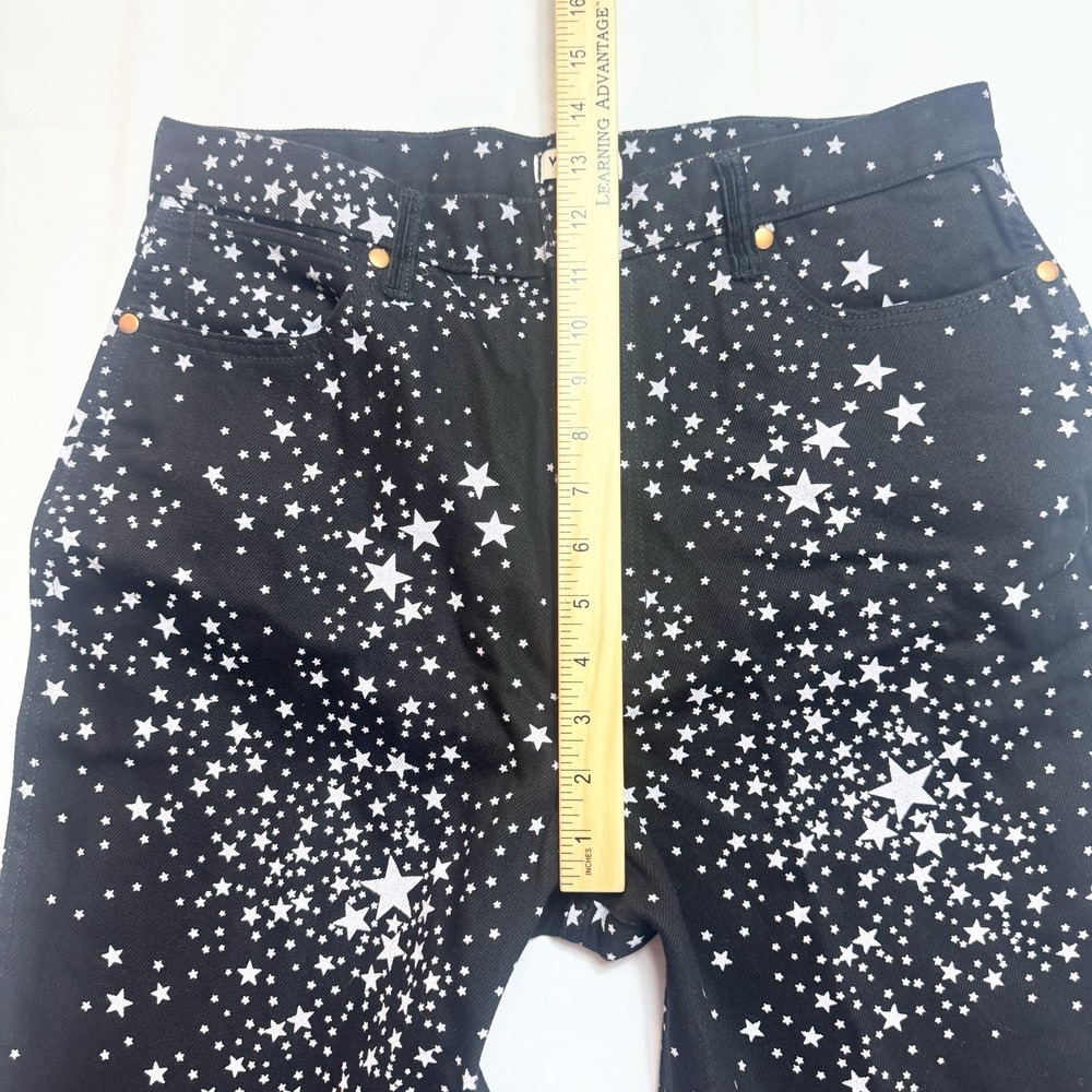 Wrangler Wanderer High Rise Flare Jeans Womens 31 Black Star Print Celestial - Picture 11 of 13